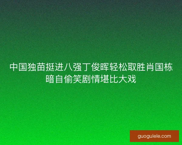 中国独苗挺进八强丁俊晖轻松取胜肖国栋暗自偷笑剧情堪比大戏