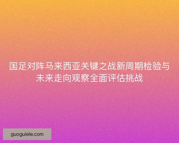 国足对阵马来西亚关键之战新周期检验与未来走向观察全面评估挑战