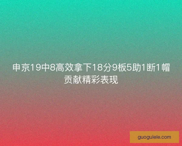 申京19中8高效拿下18分9板5助1断1帽贡献精彩表现 申京19中8高效拿下18分9板5助1断1帽贡献精彩表现