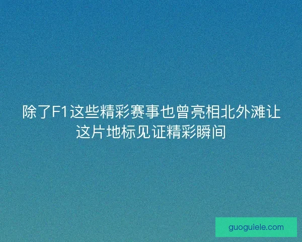 除了F1这些精彩赛事也曾亮相北外滩让这片地标见证精彩瞬间 除了F1这些精彩赛事也曾亮相北外滩让这片地标见证精彩瞬间